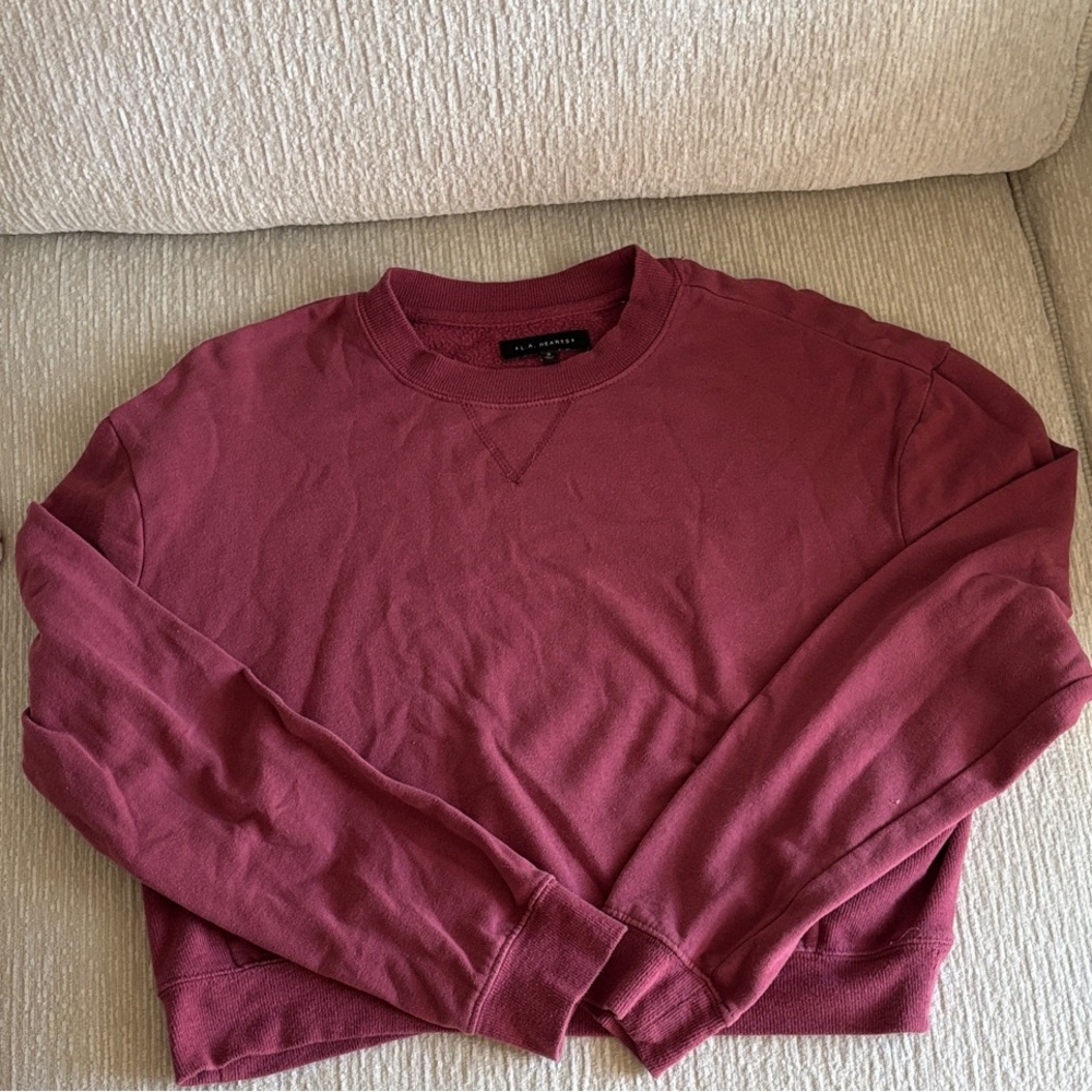 La Hearts Burgundy Crew Neck Sweater